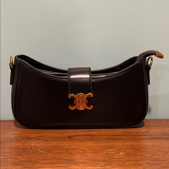 Boutique/Unbranded Handbags - 🌸NWOT🌸Black Structured Triomphe-Style Crossbody/ Shoulder / Clutch Bag